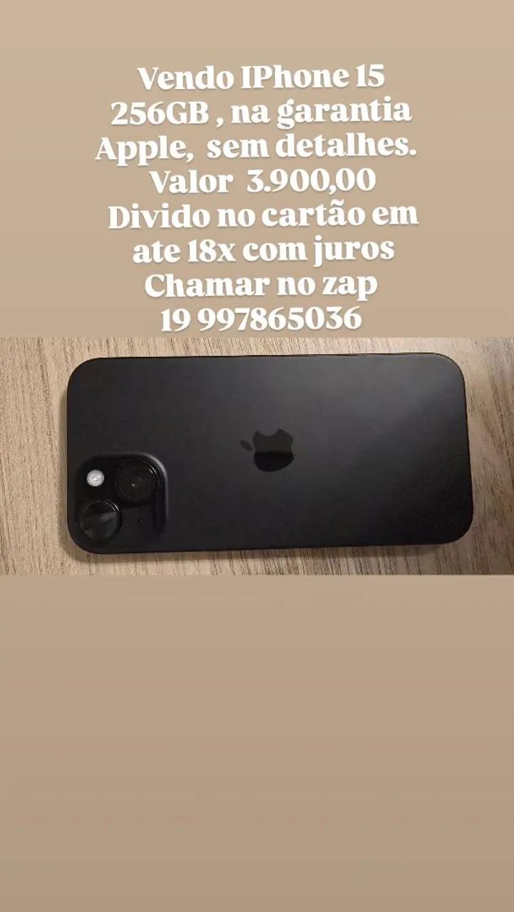 Iphone 15 256gb na garantia Apple 