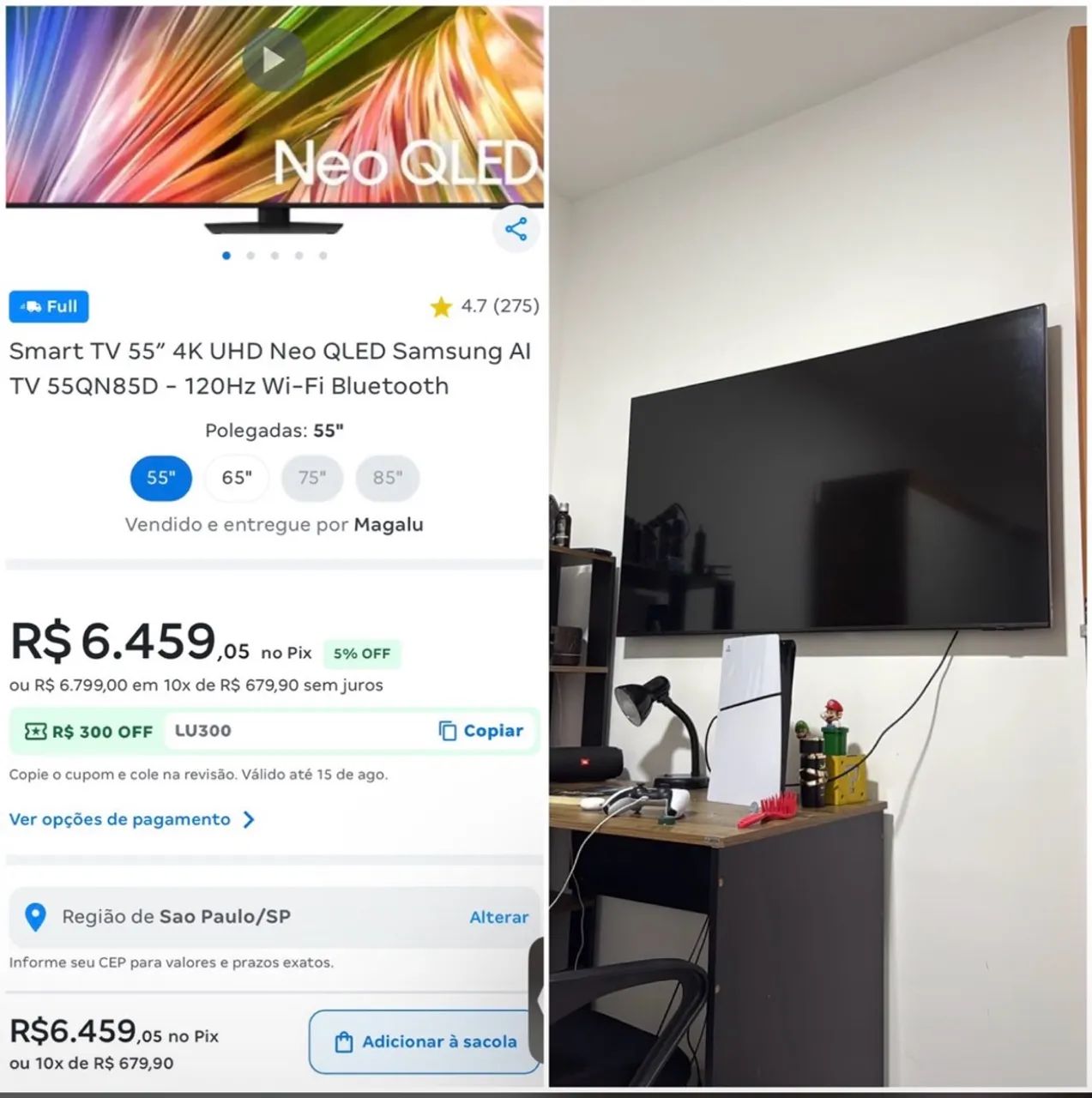 TV Samsung 55? c/ XBOX ONE, NEOQELED 