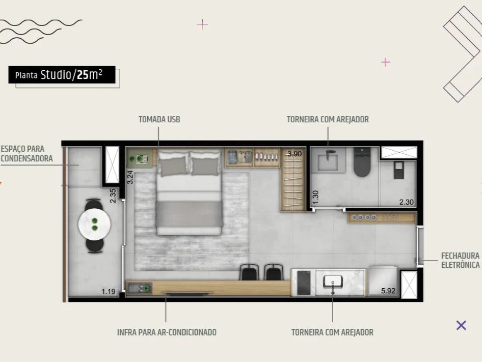 Studio para venda em Pinheiros com 1 quarto, 25m² - Foto 2