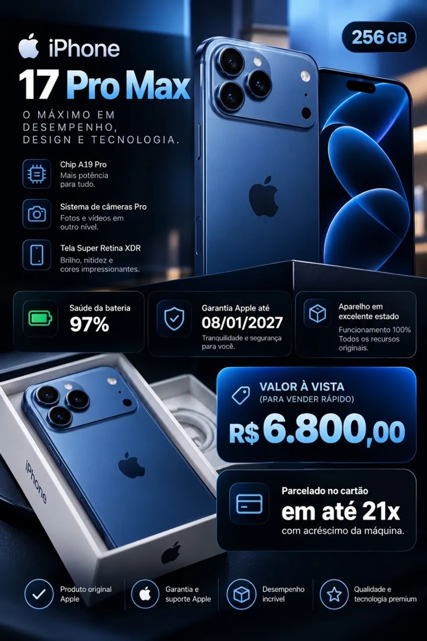 Vendo IPHONE 17 pro Max e iPhone 16 