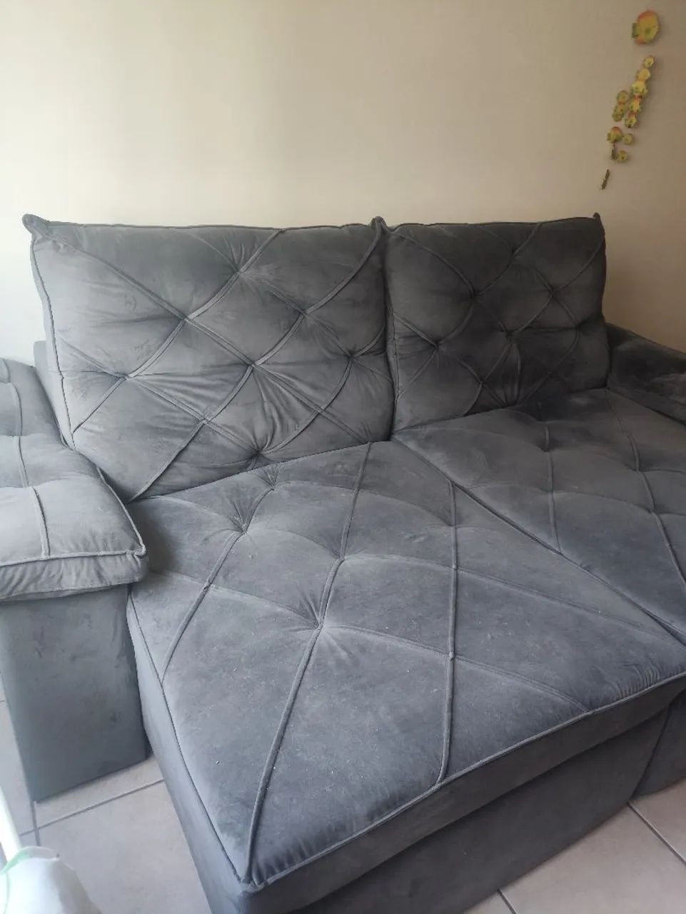 Vendo Sofá retrátil, 3 lugares pouco uso - Foto 3