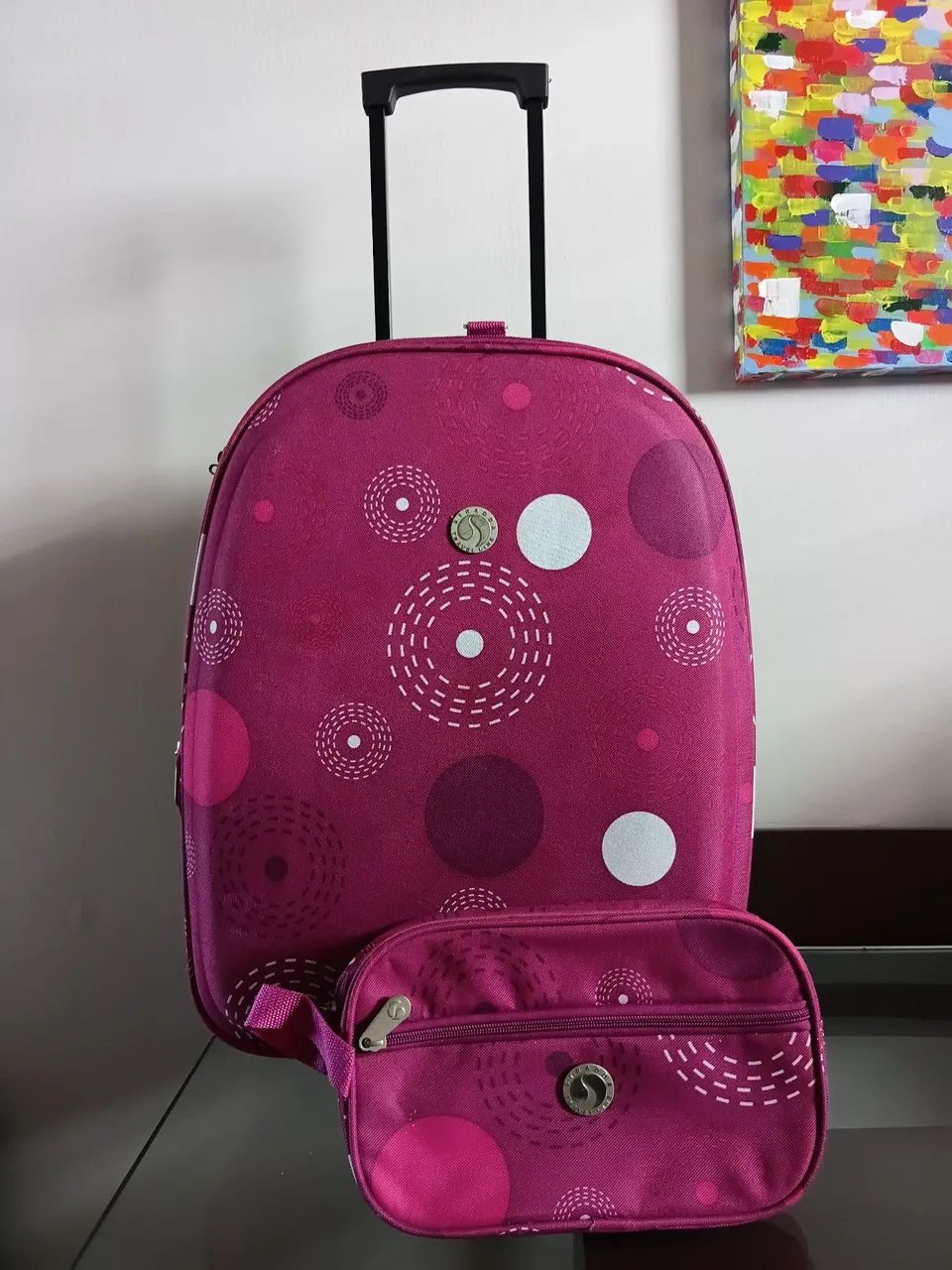 Mala de viagem rosa