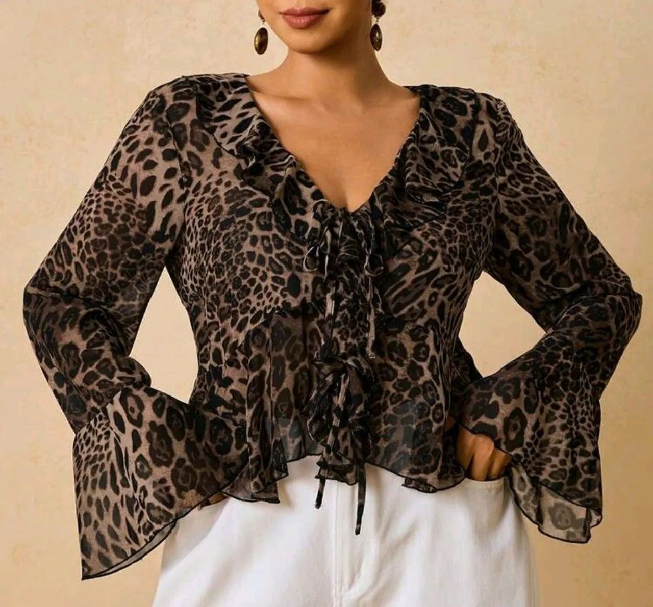 Blusa chiffon animal print plus size NOVA - Foto 3