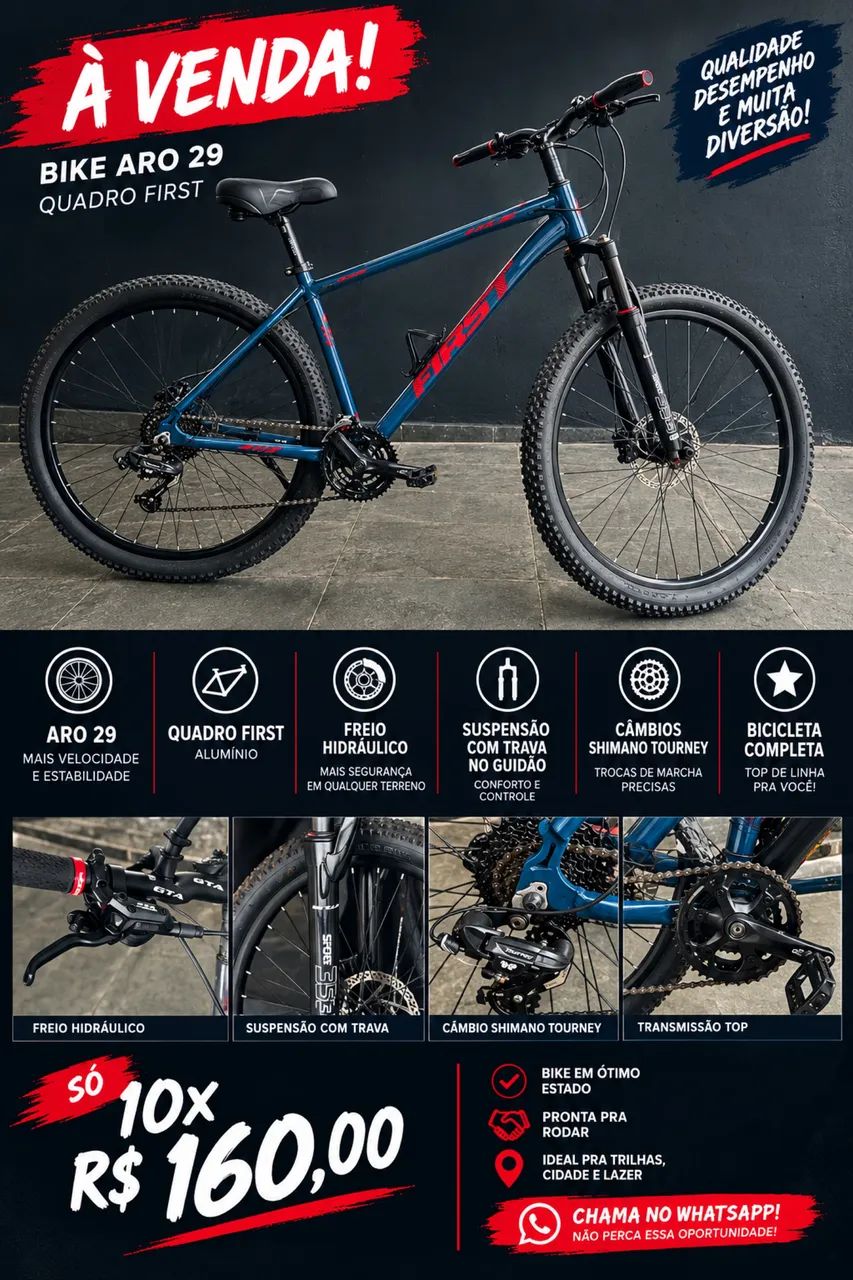 Bicicleta nova aro29 freio hidráulico 
