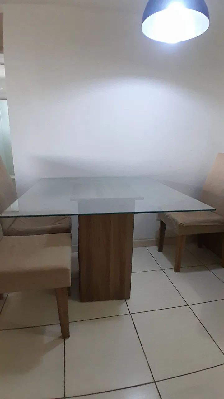 Mesa de Jantar de Vidro 90 x 90cm