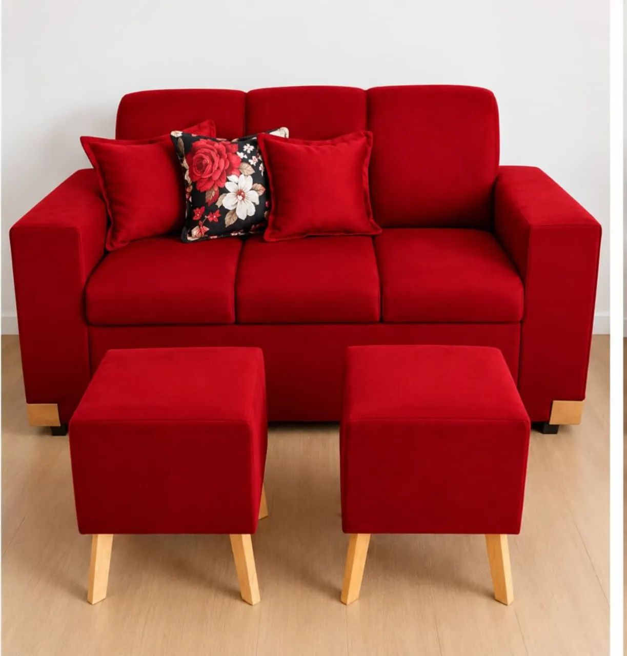Sofá com pufs de luxo 599 reais 