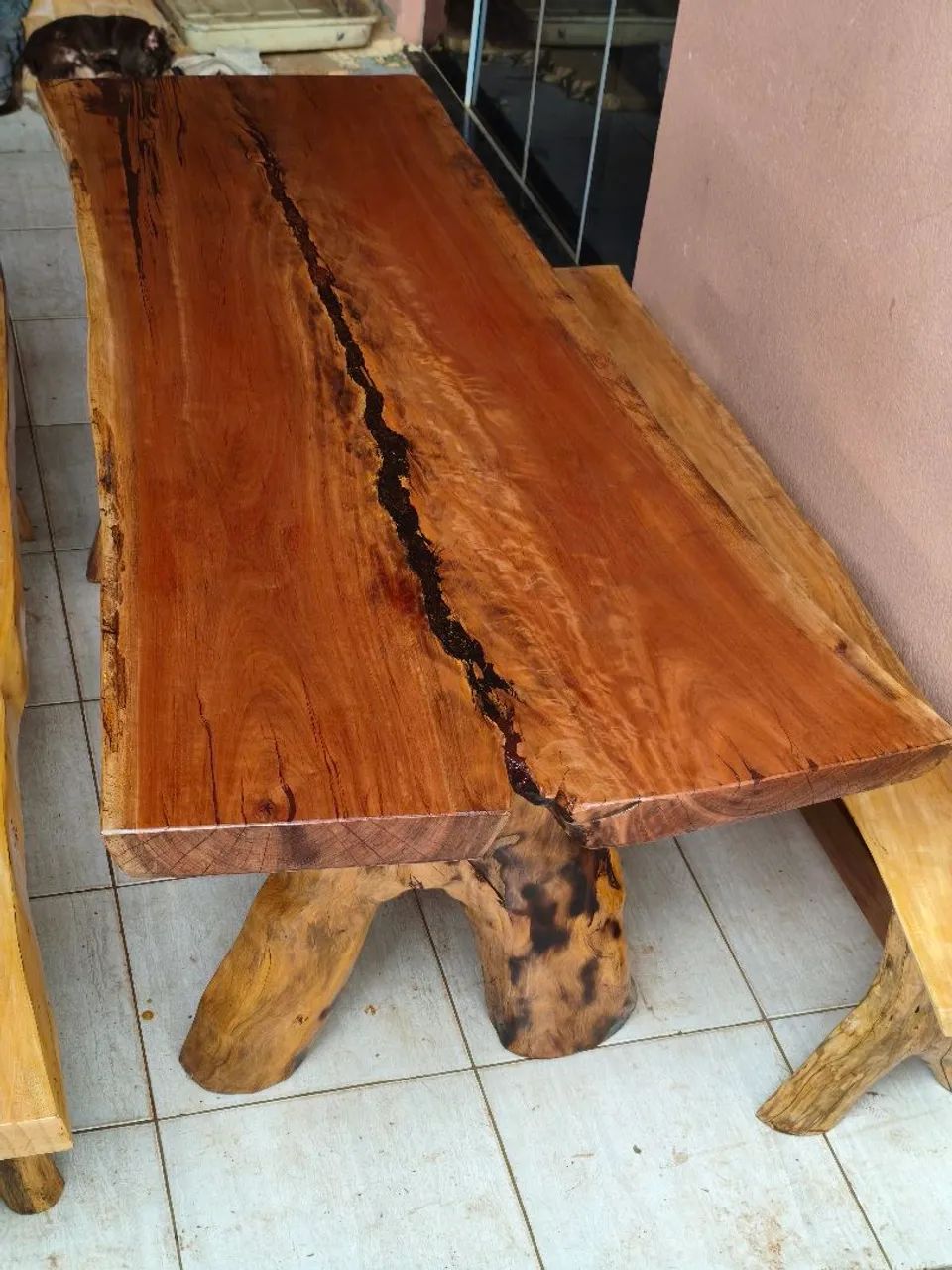 Mesa rústica rezinada 2 m e 5 m de comprimento