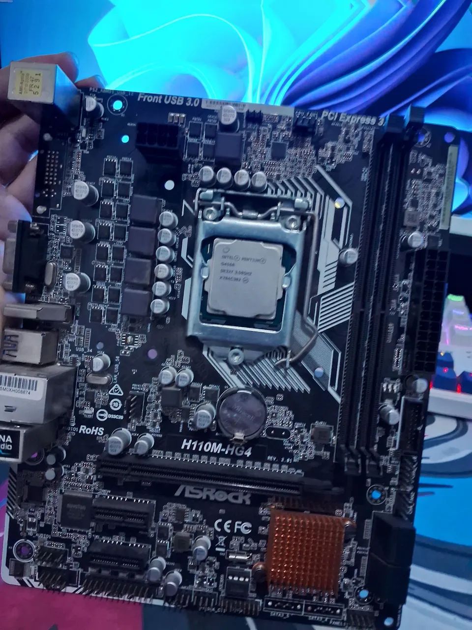 KIT PLACA-MÃE ASRock H110M-HG4 + Pentium G4560 + Cooler Intel - Foto 2