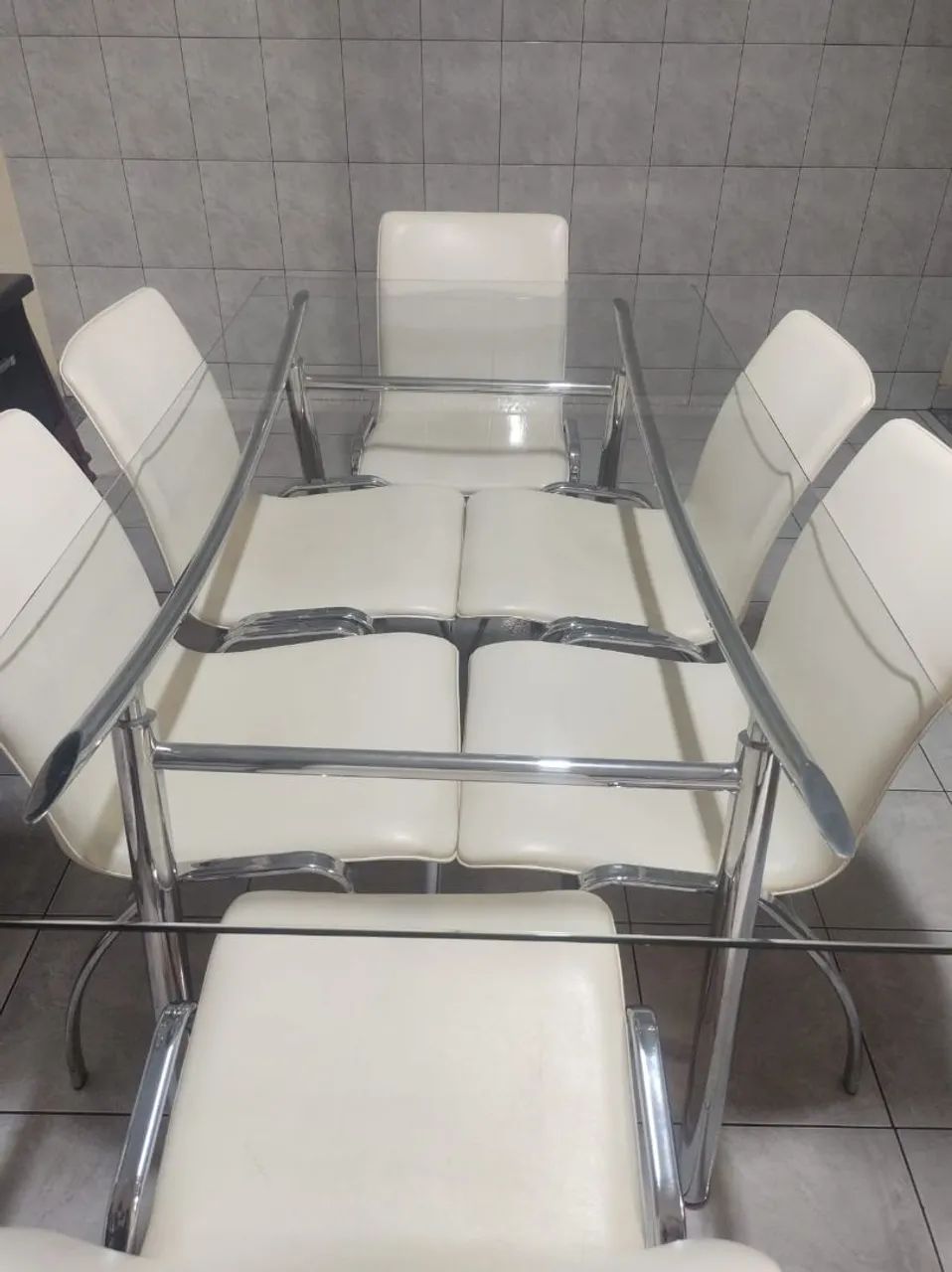 Mesa de jantar em inox com 6 cadeiras - Foto 2