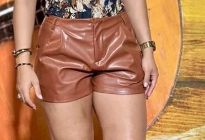 Short couro marrom  - Foto 2
