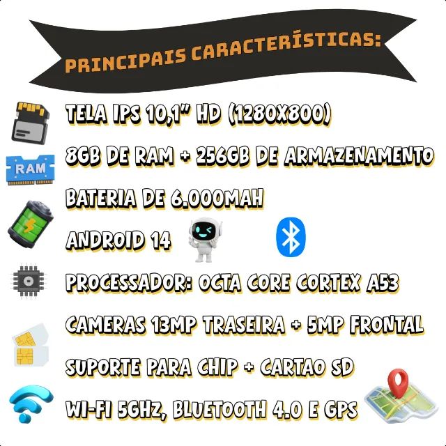 Tablet 10 Android 14 Completo | 8GB + 256GB | Teclado - Foto 3