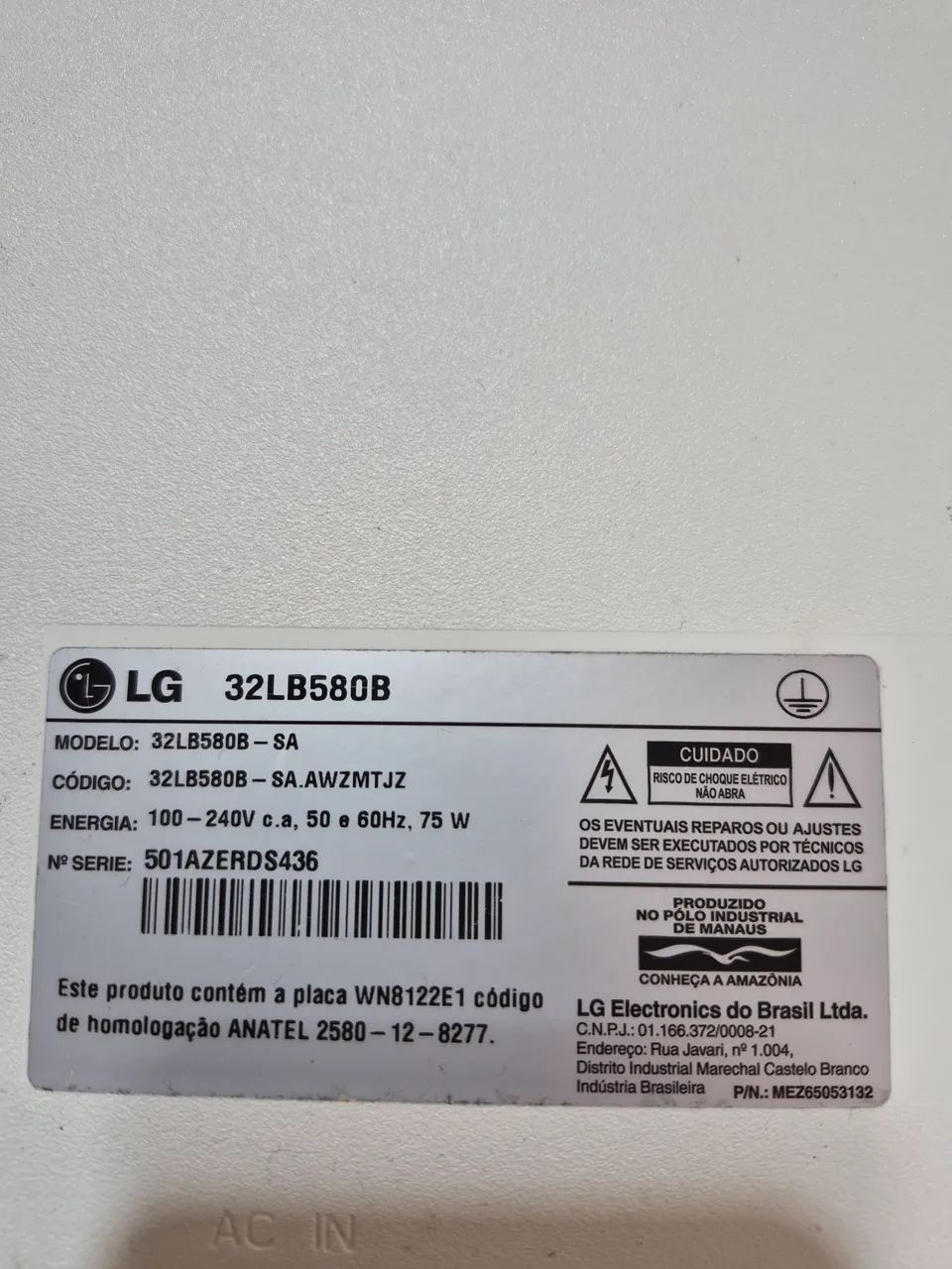 Smart tv LG 32LB580B defeito na tela  - Foto 3