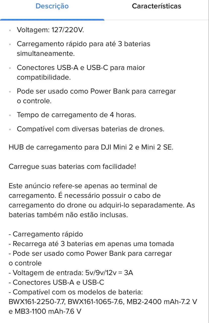 Carregador De Bateria Drone DJI Mini 2 / Mini 2 SE Hub Triplo - Foto 3