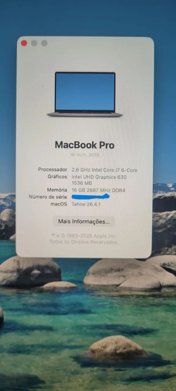 MacBook Pro 16-inch 2019 i7 16Gb 512Gb Tela 16p 4K TouchBar