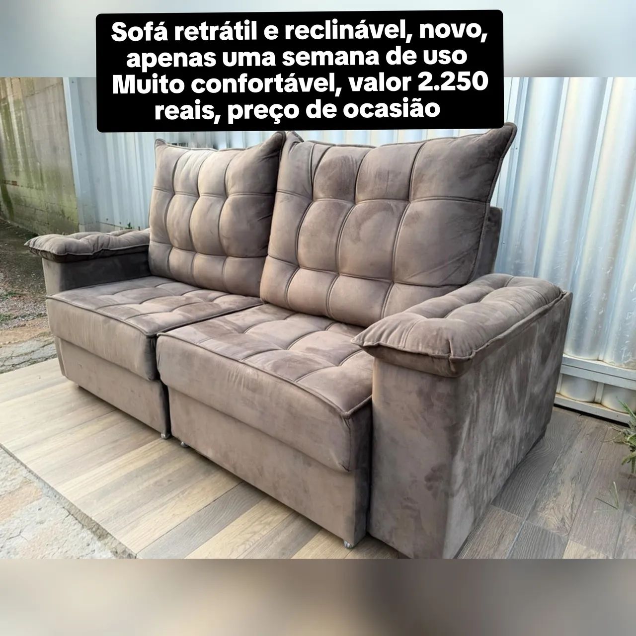Sofá retrátil e reclinável novo 