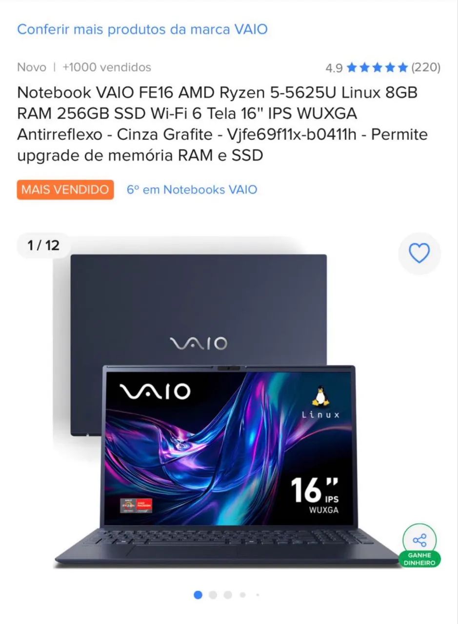 Notebook VAIO FE16 - Foto 5