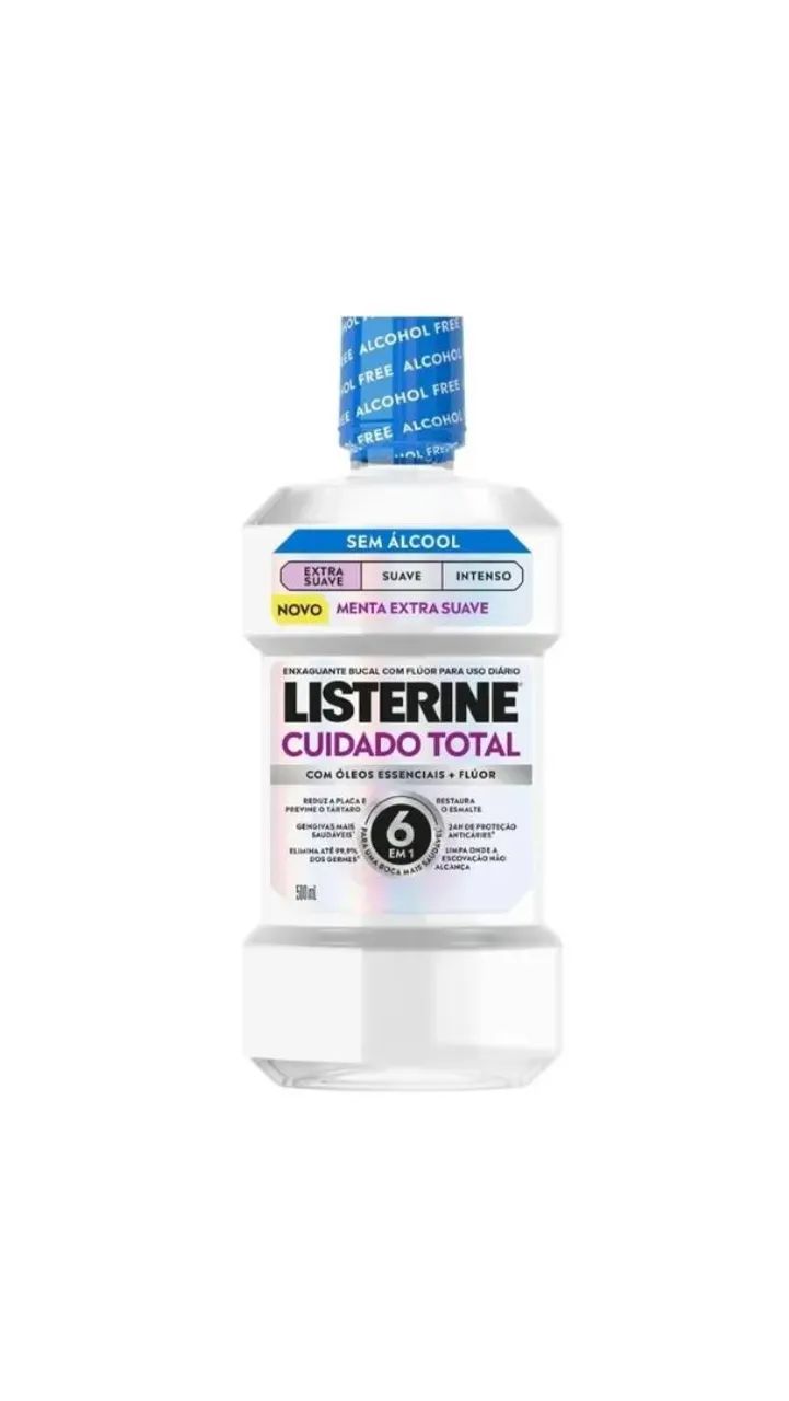 Listerine Cuidado total Menta Extra Suave sem álcool 