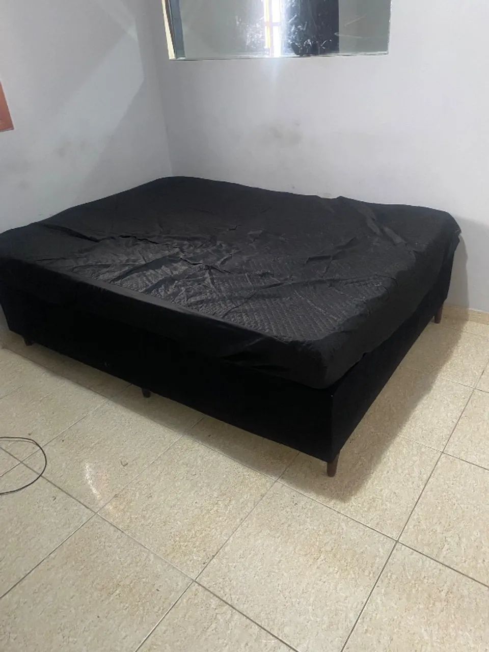 cama base + colchão ortobom