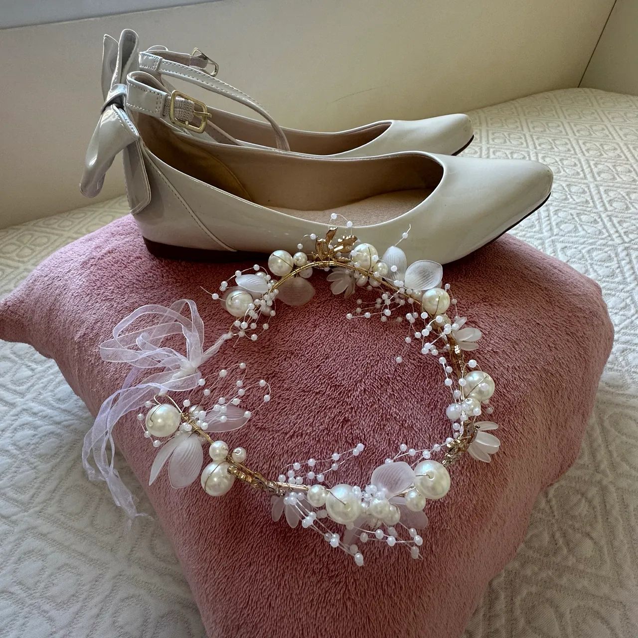 Sapato de Dama de Honra Off White - Foto 3