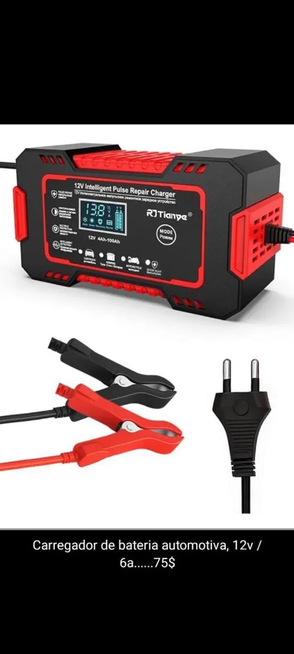 carregador de bateria automotiva 12A 6A