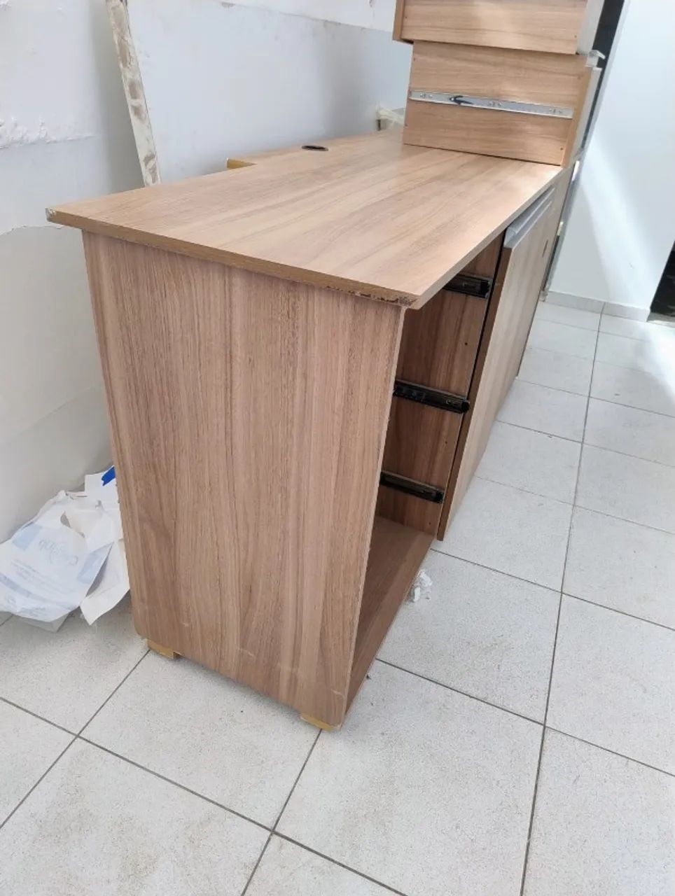 Armário MDF Marrom 2 metros com 3 gavetas  - Foto 5