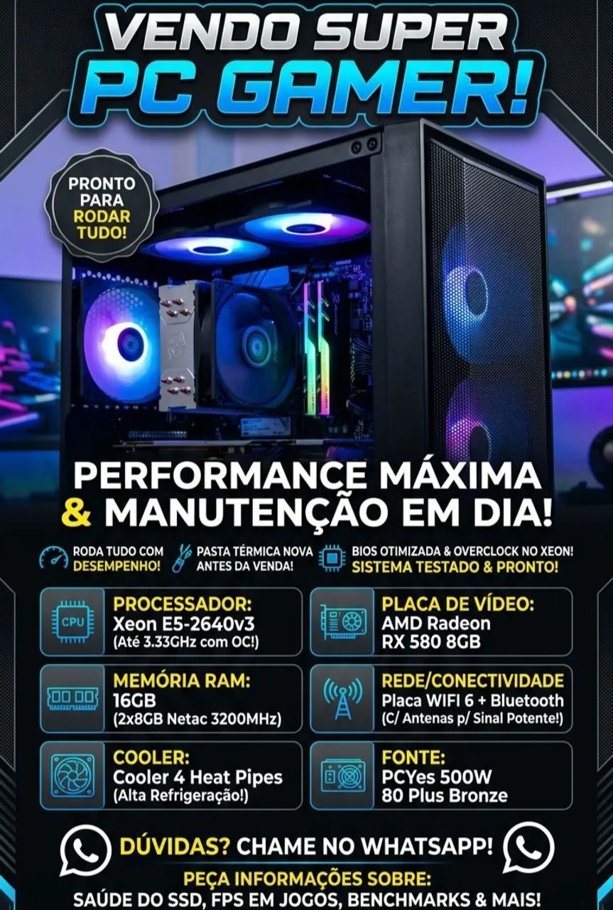 Pc gamer Rx 580gb
