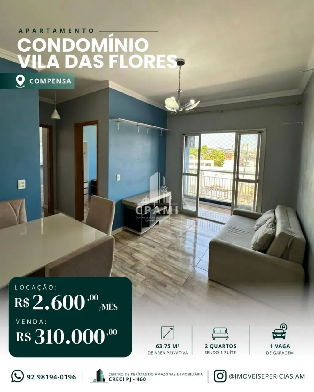 Vila das Flores | 2 Quartos (1 Suíte) | Semimobiliado | Venda e Locação