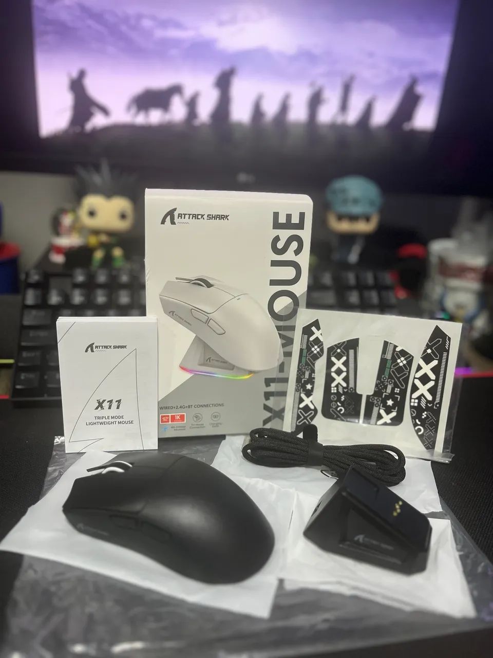 Mouse Gamer Attack Shark X11 com Dock Carregamento - Foto 2
