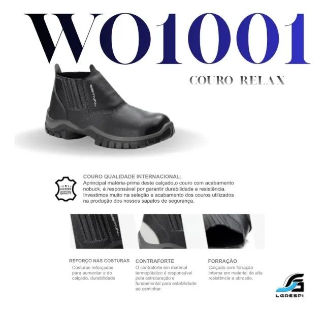 Bota segurança estival linha microfibra com bico aço  - Foto 3