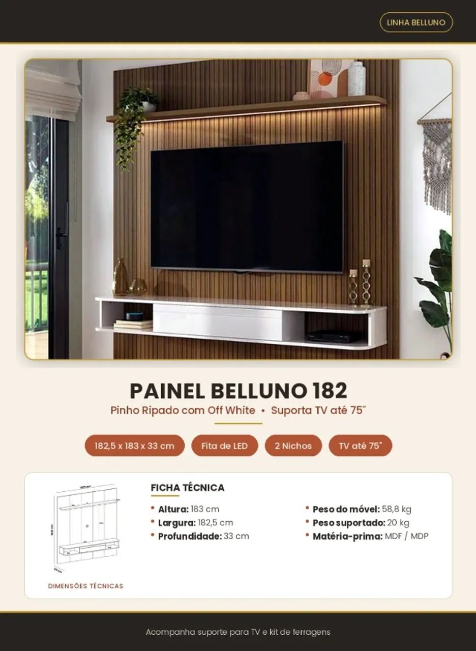Painel para TV até 65 polegadas  - Foto 2