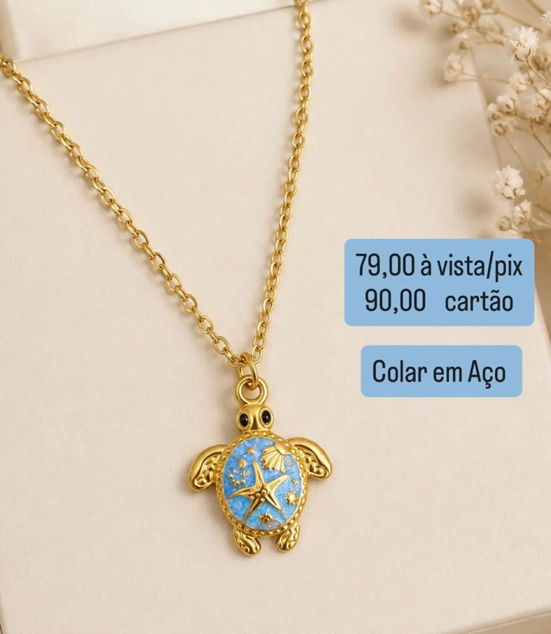 Colar Tartaruga - Aço Inoxidável  - Foto 2