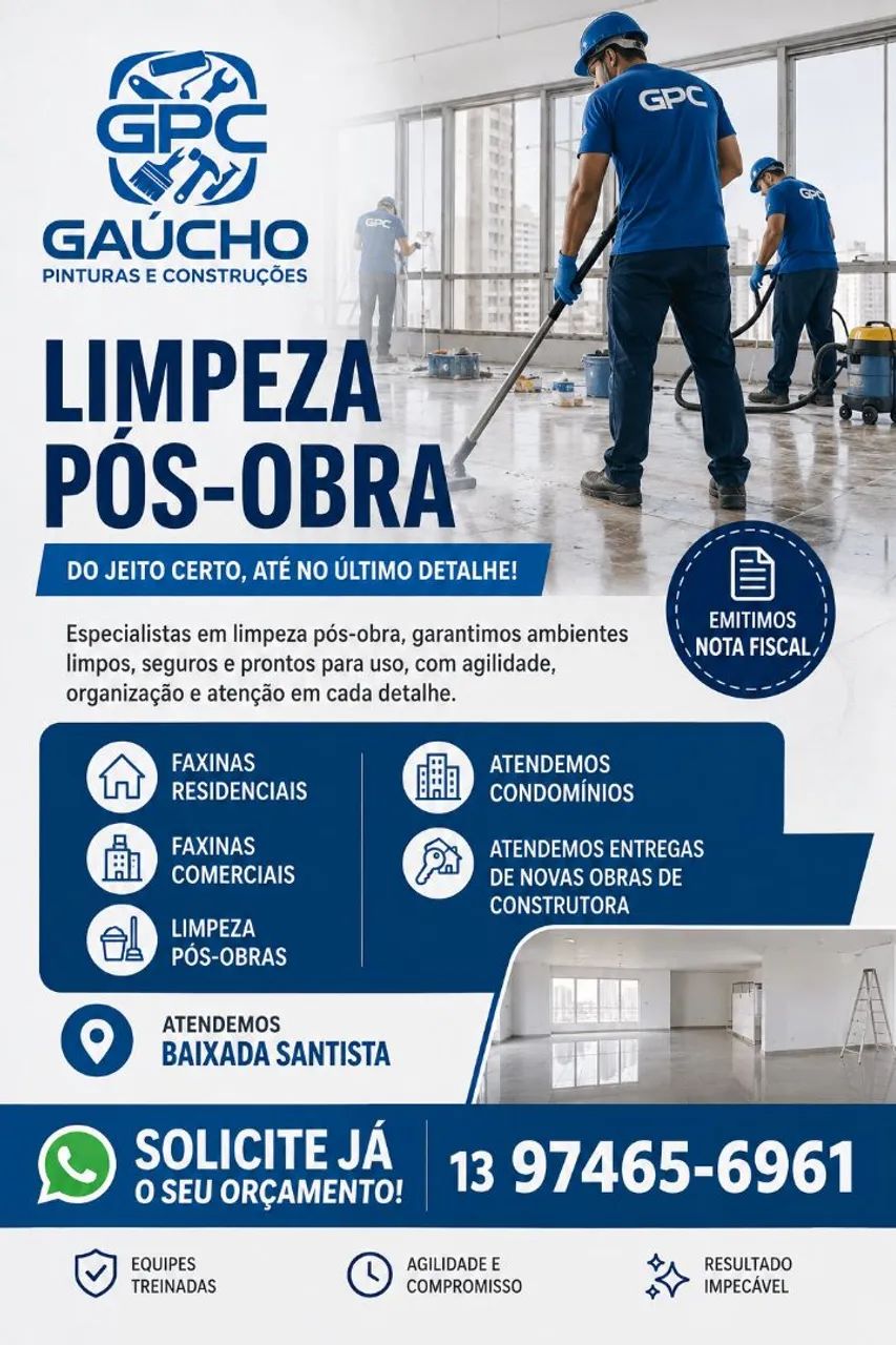 SERVIÇOS DE LIMPEZA | GAÚCHO PINTURAS E CONSTRUÇÃO - Foto 4