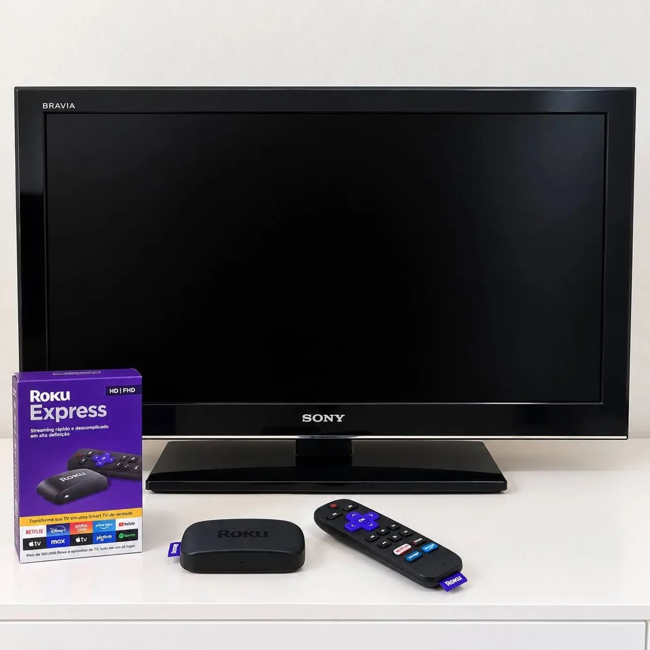 Televisão Sony 40" Polegadas + aparelho Roku express