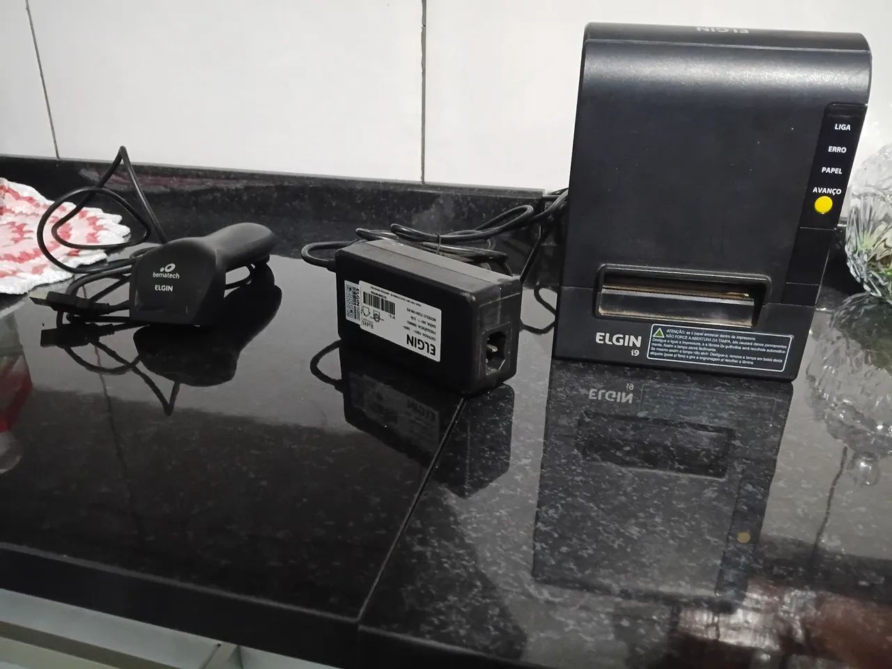 Kit PDV Elgin: Impressora Térmica i9 + Leitor de Código de Barras (Completo)