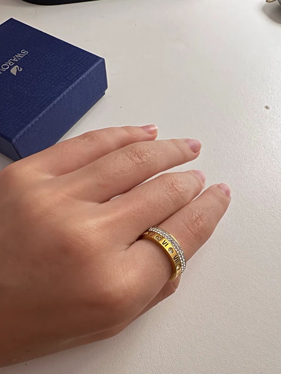 Anéis banhadas a ouro e com zircônia  - Foto 2