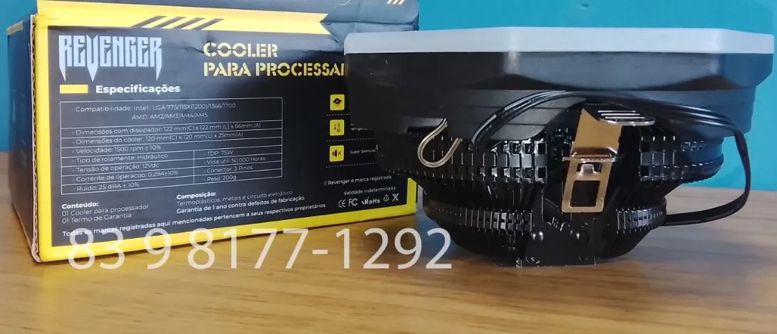 CPU Cooler Processador PRETO
