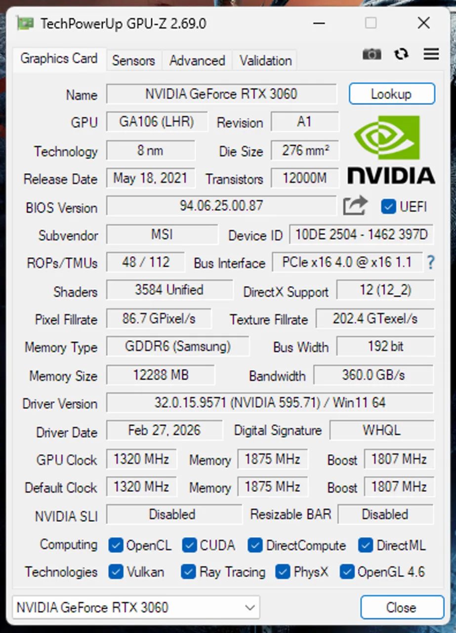 MSI GeForce RTX 3060 Ventus 2X 12GB GDDR6 - Impecável - Foto 4