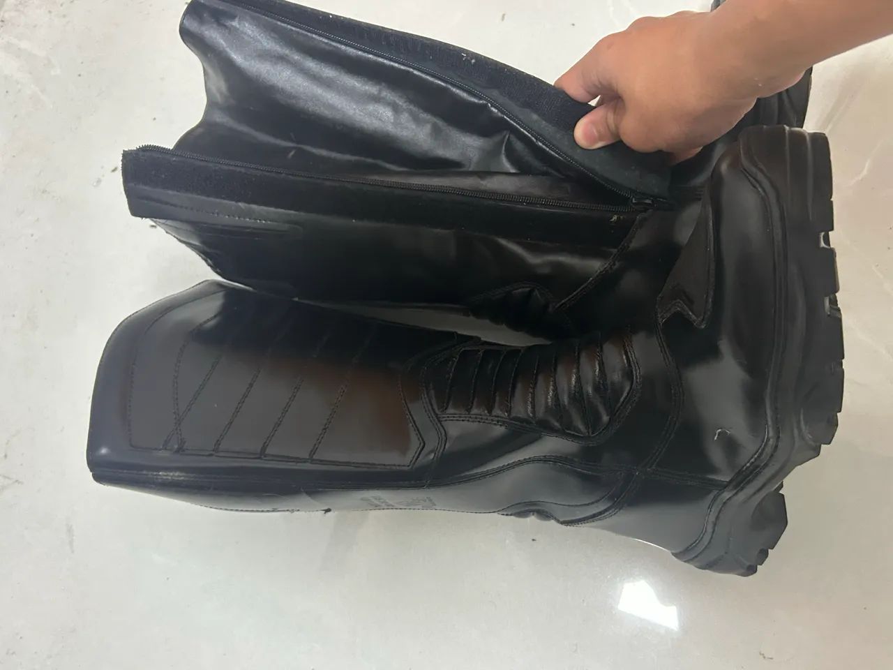 bota tática force militar cano alto preta - Foto 4