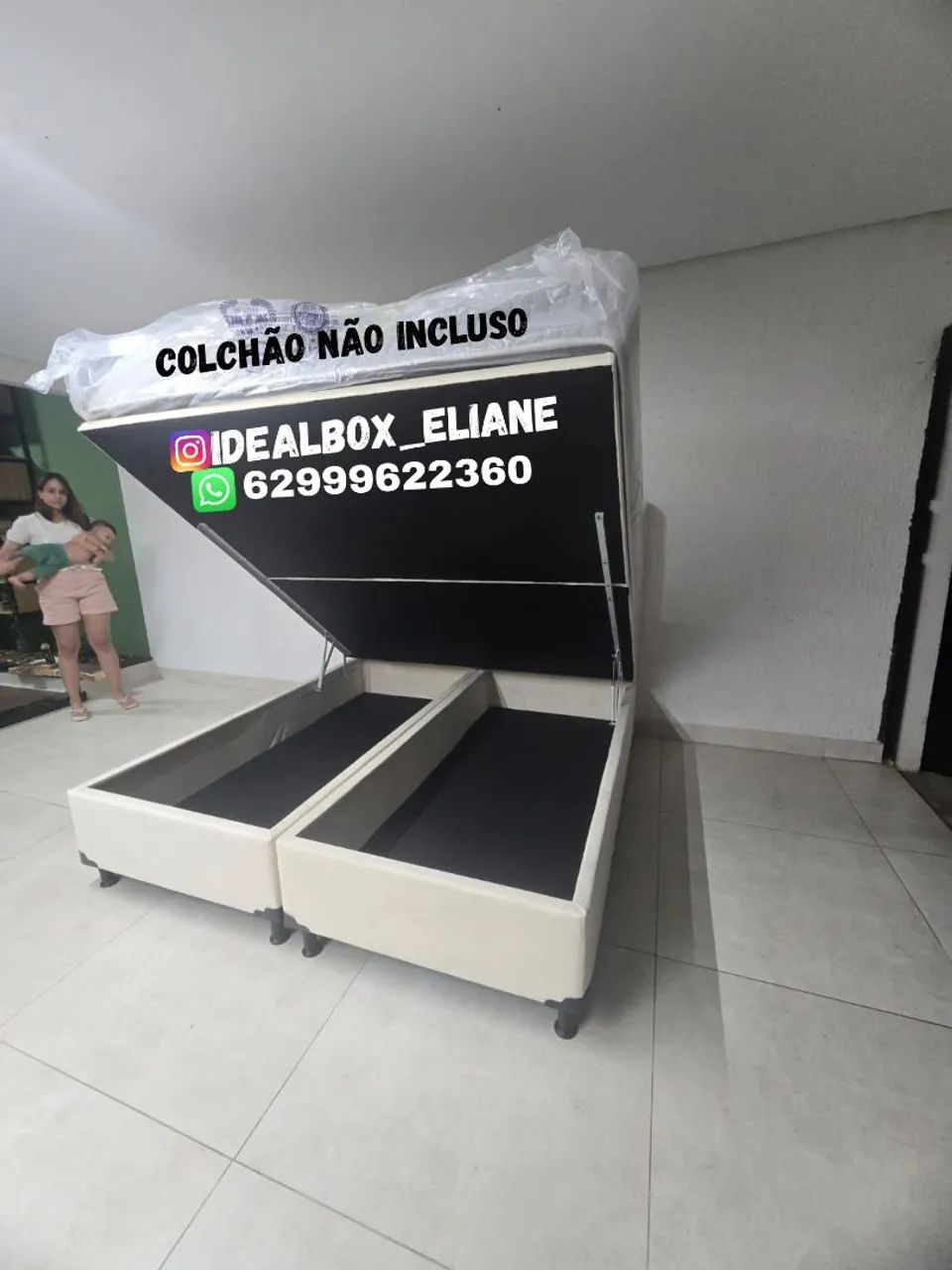 Box baú super king 193×203 - Cabeceira vendida separadamente  - Foto 4
