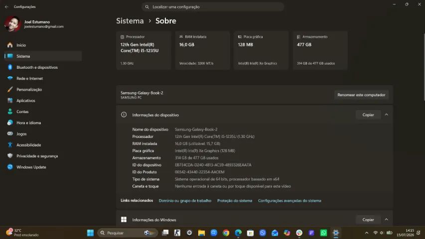 Notebook Samsung Galaxy Book 2 Intel Core i5 16GB - Foto 2