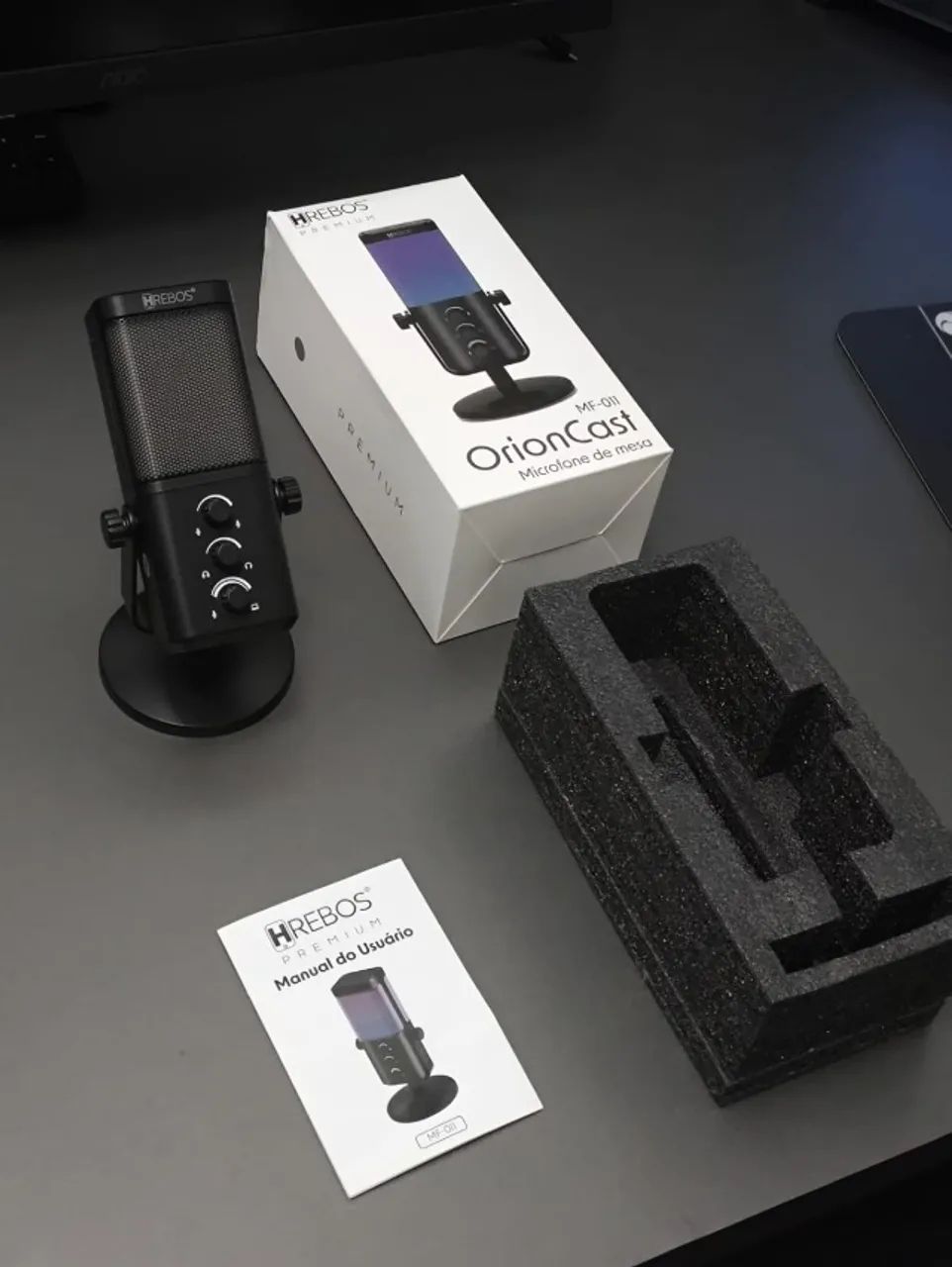 Microfone de Mesa Hrebos Orion Quest - RGB