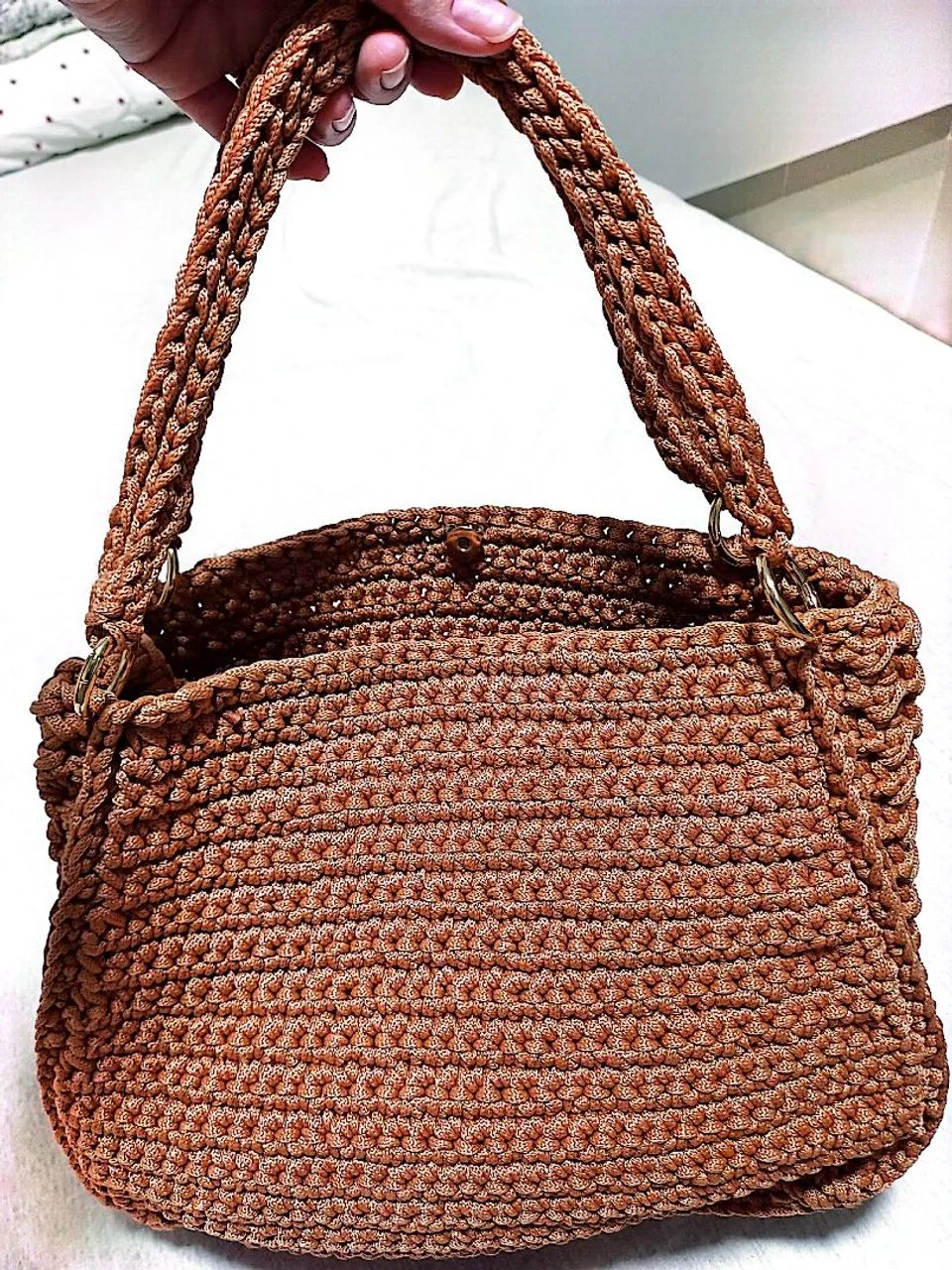 Bolsa de crochê fio náutico  - Foto 4
