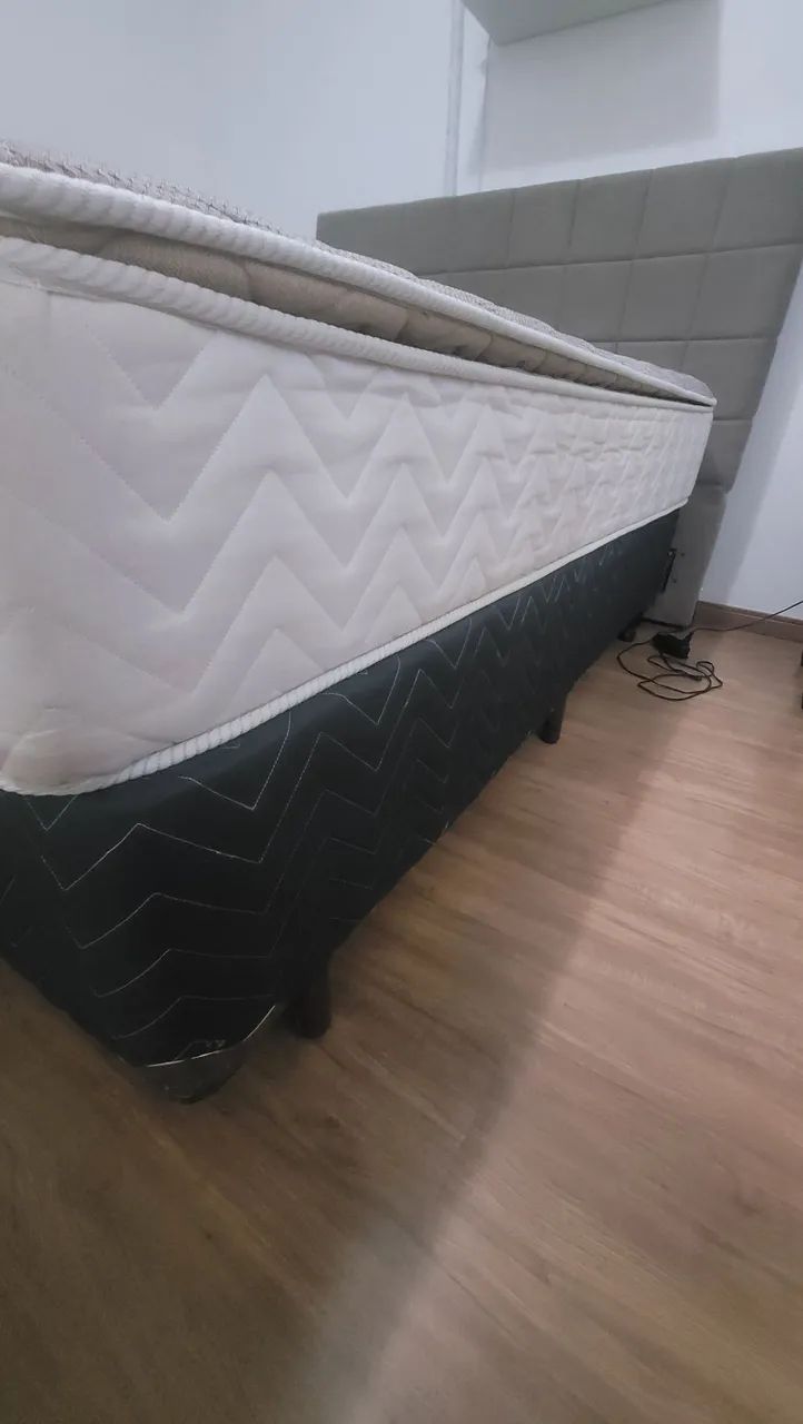 Conjunto Cama casal com base box e cabeceira - Foto 5