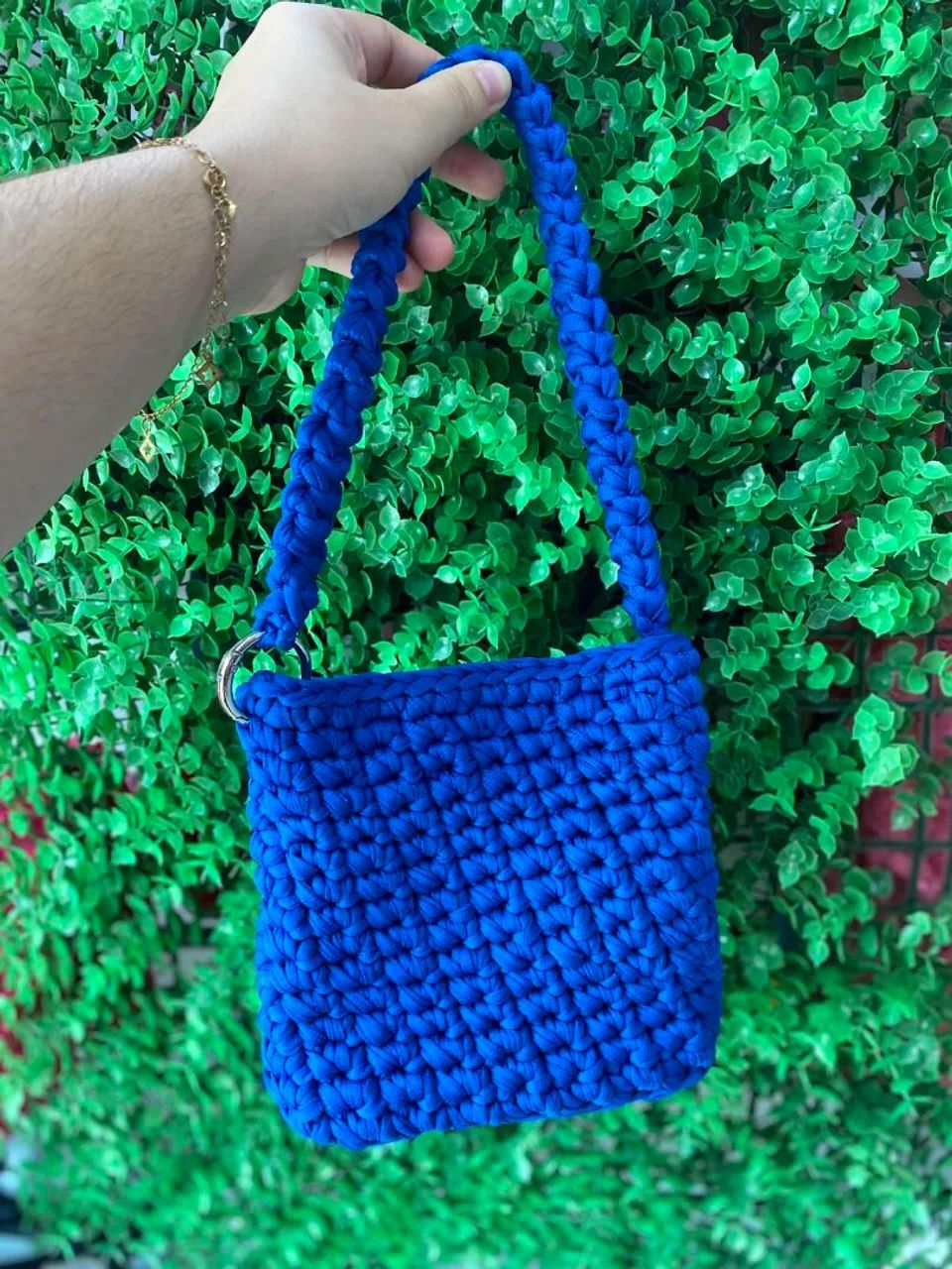 Bolsa de crochê malha fio - Foto 2