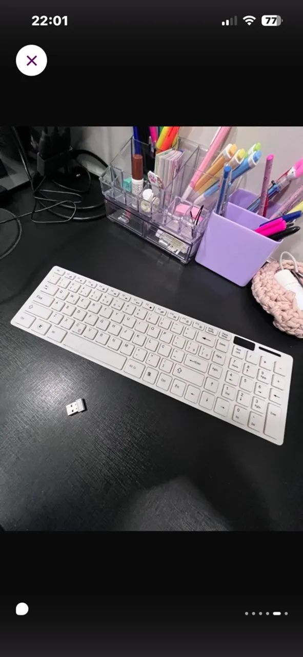 Teclado sem fio Lebox branco - Foto 5