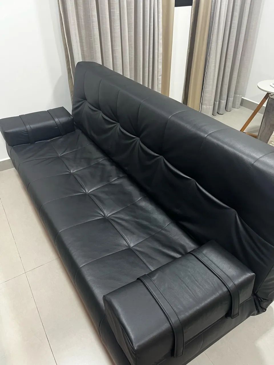 Sofá Cama Retrátil 3 lugares Couro Legítimo  - Foto 2