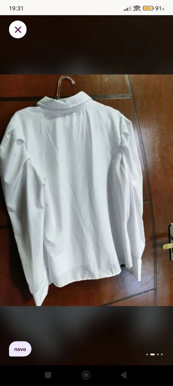 Camisa feminina branca G - Foto 2
