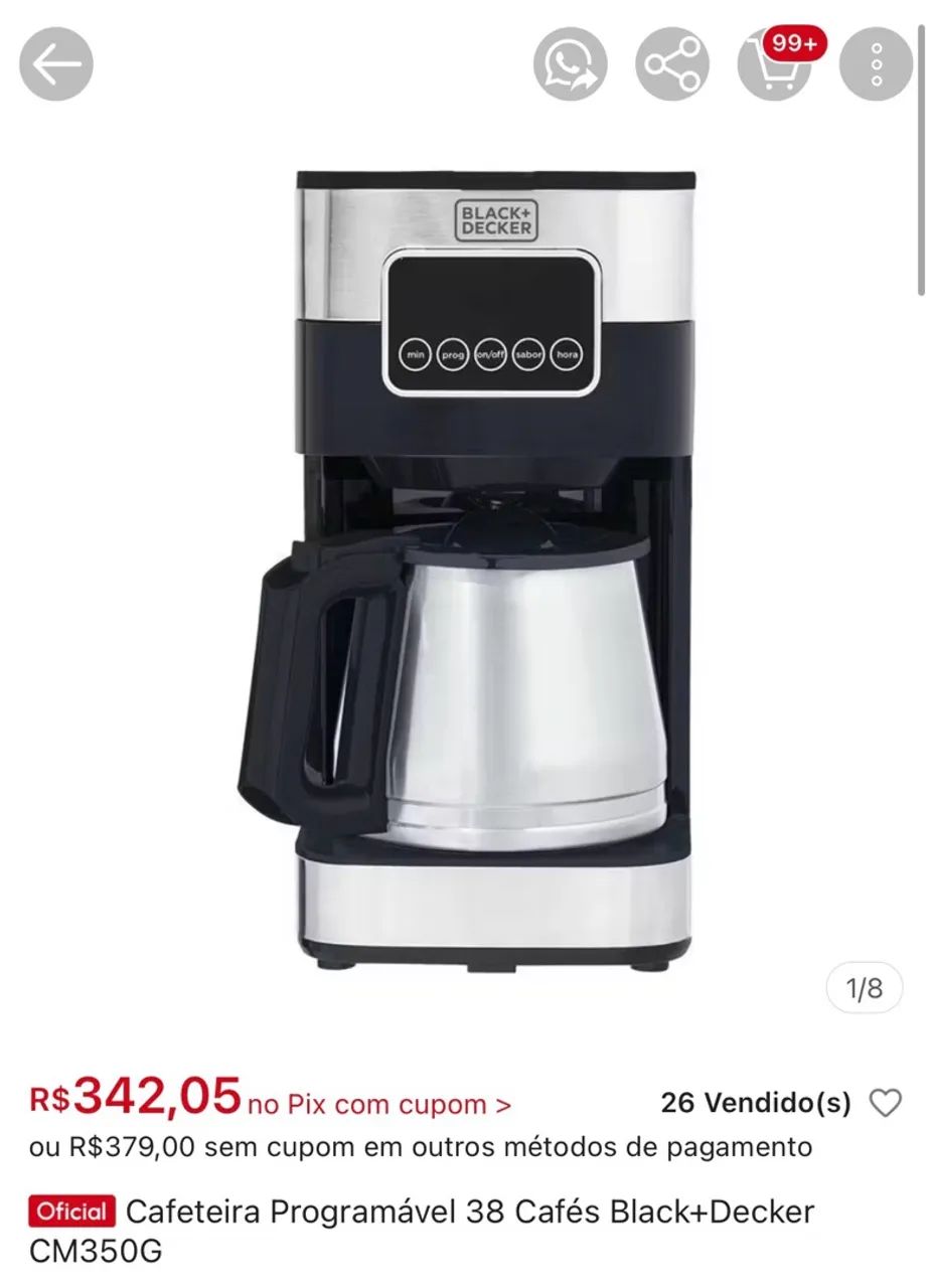 Cafeteira Programável black Deck 