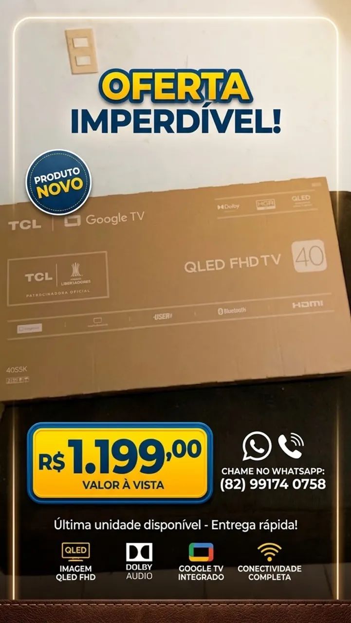 Smart TV TV TCL QLED FHD 40 Polegadas - Nova / Na Caixa!