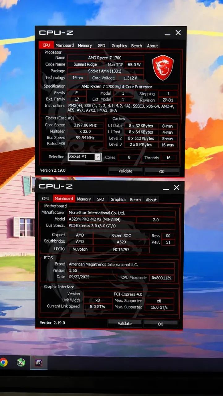 Kit Upgrade AM4 Ryzen 7 1700 + MSI A320M PRO-M2 V2 - Foto 2